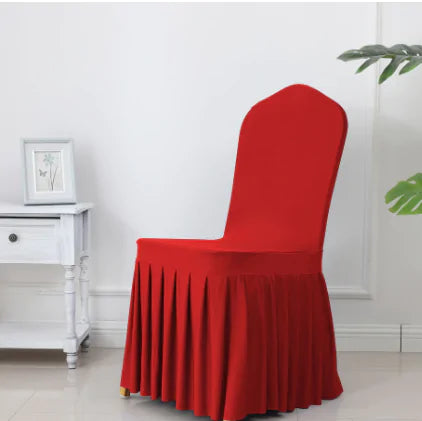 Wedding Spandex Chair Cover With Pleated Ruffled Skirt