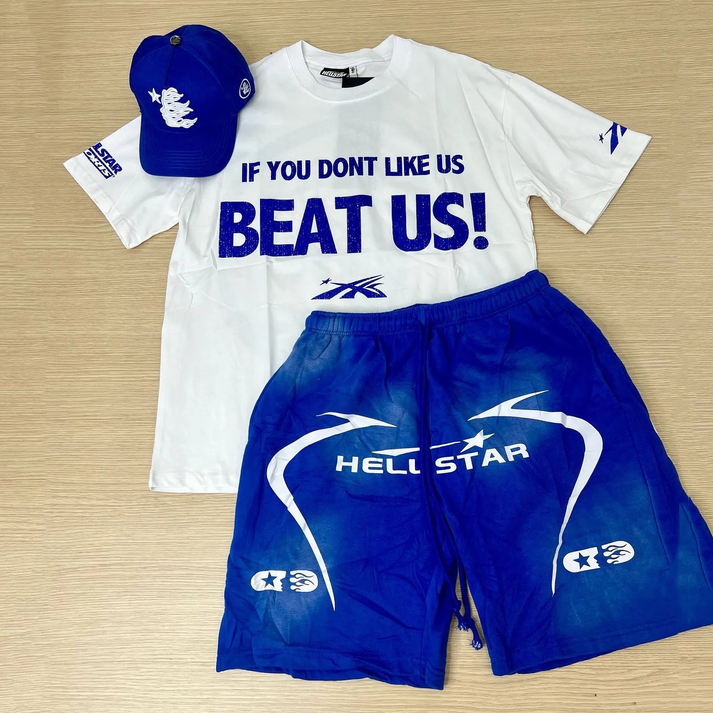 Hellstar Beat Us T-Shirt And Shorts Co-Ord