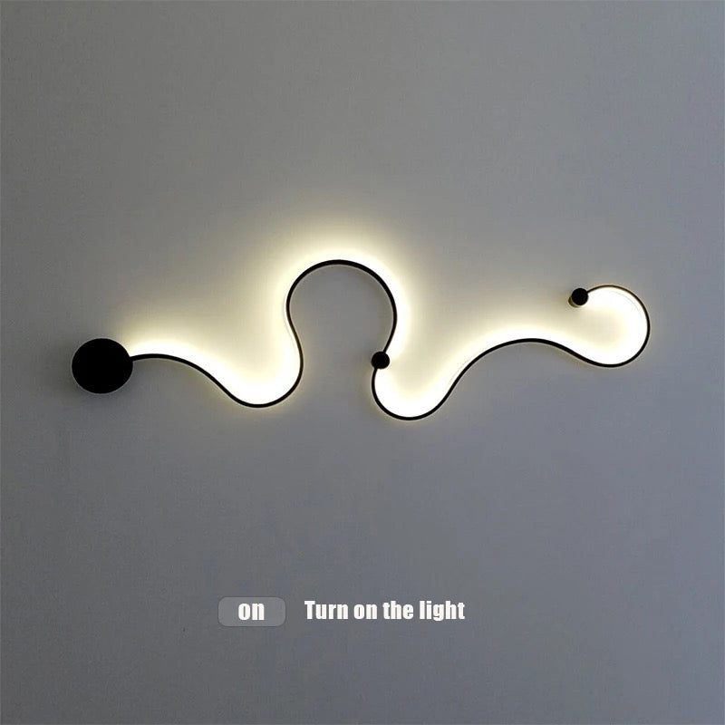 High Quality Nordic Modern Luxury Strip Snake Light Interior Decoration LED Wall Light L119*W36CM