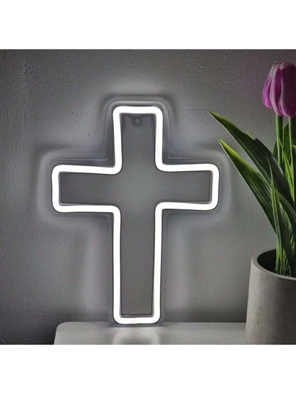 1PC White Cool Jesus Cross LED