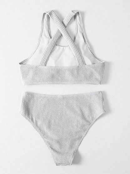 Crisscross Wide Strap Two-Piece Swim Set