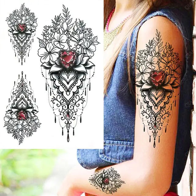 Old School Flowers Tattoos for Women