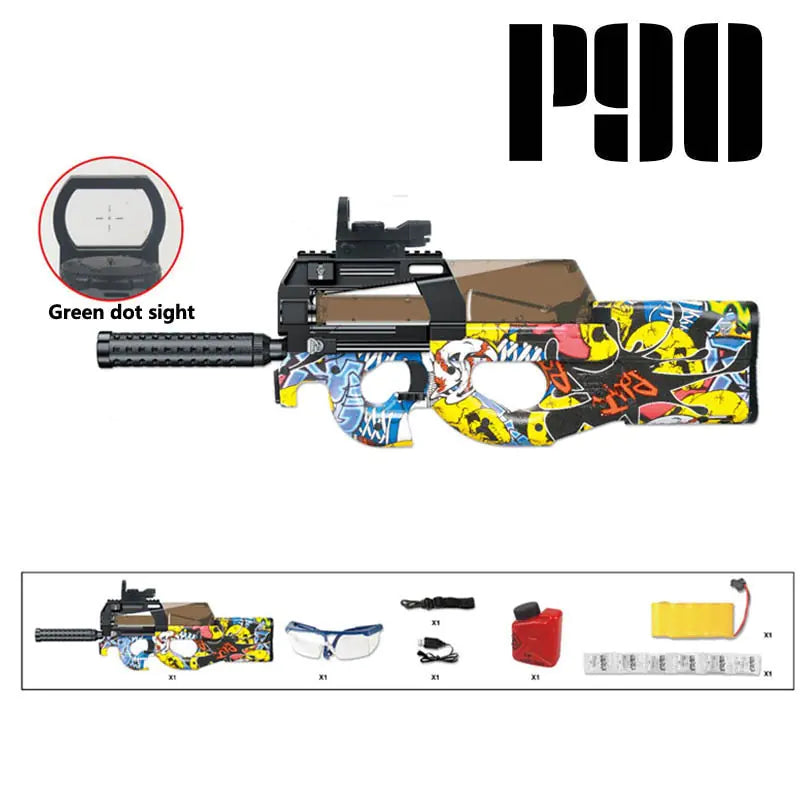 New P90 Electric Blaster Toy Guns Safety Water Gel Ball Bullet