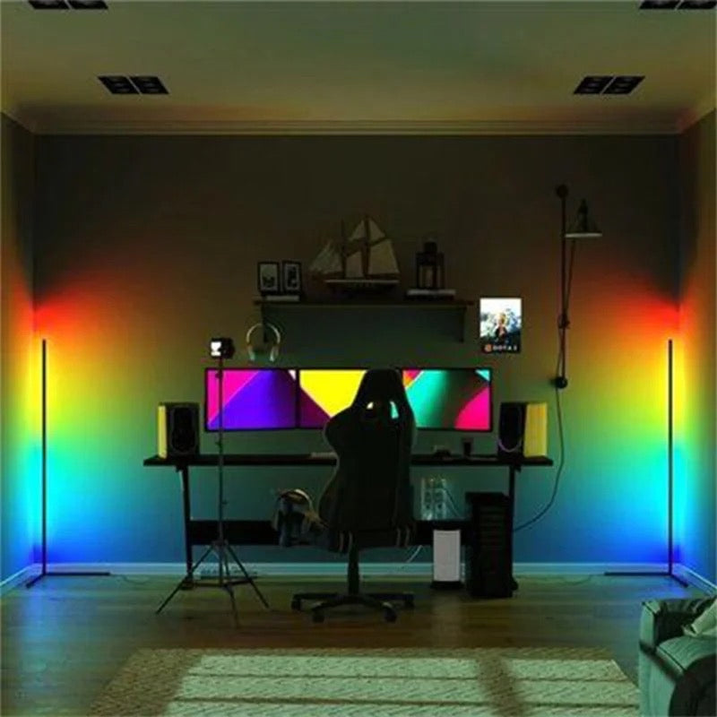 MGlobal LED RGB Corner Floor Lamp Multi Color with Remote Control