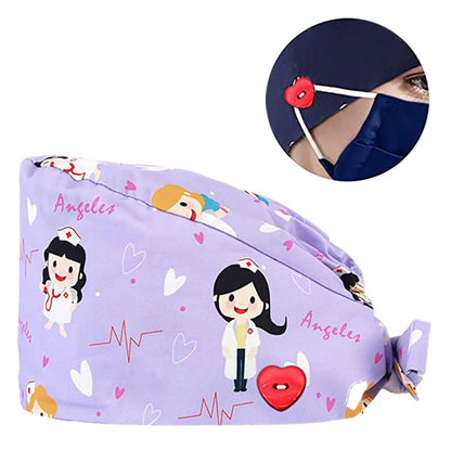 Cartoon Printed Nurse Hat