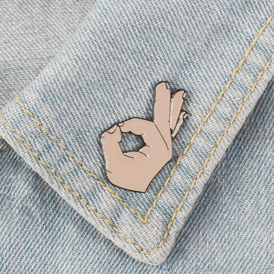 OK ! Hand Finger Sign Enamel Pin