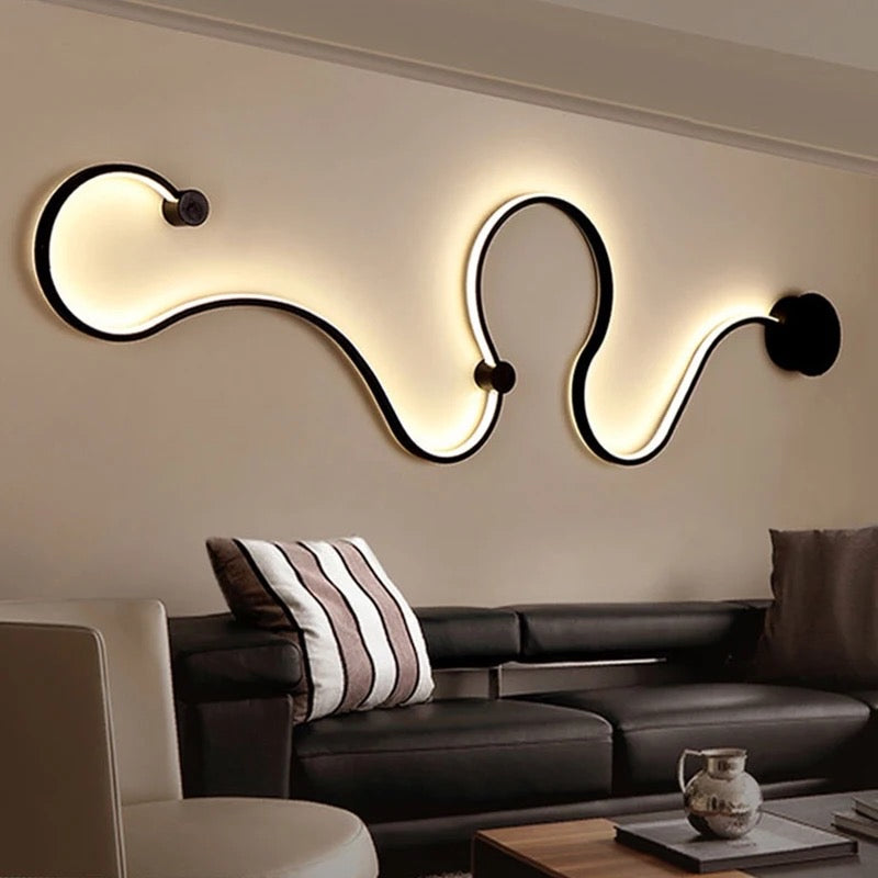 High Quality Nordic Modern Luxury Strip Snake Light Interior Decoration LED Wall Light L119*W36CM