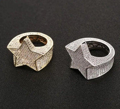 Men's Hip Hop Star Pentagram Ring