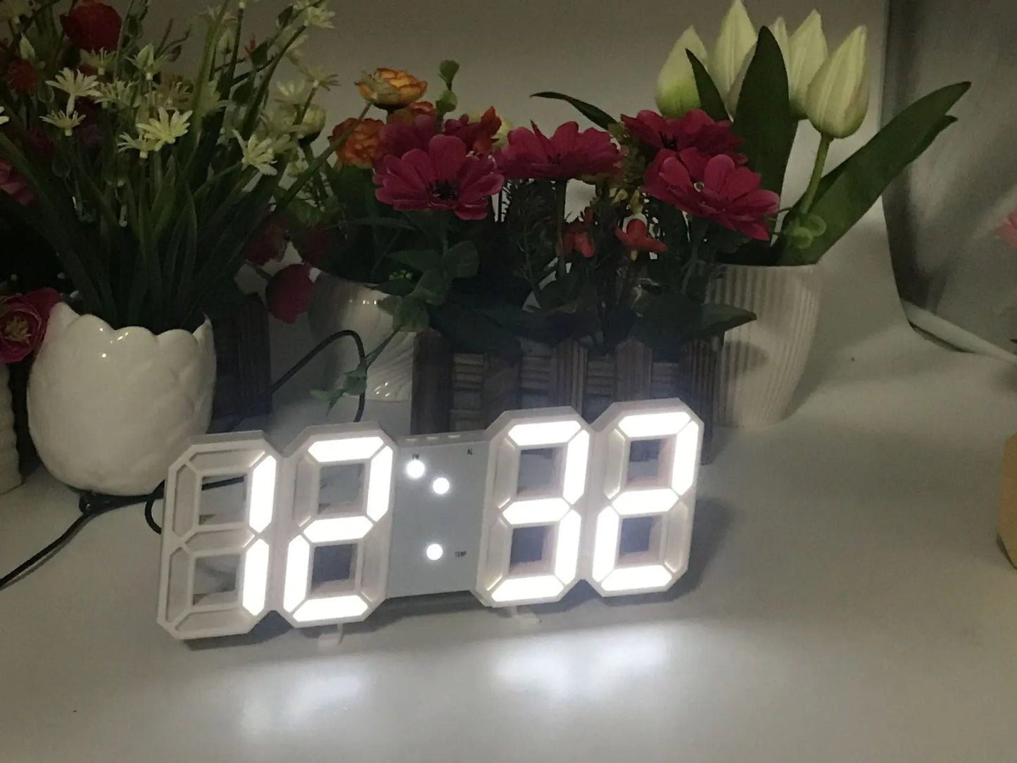 Creative 3D LED Digital Wall Clock with Sound Control