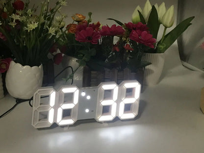 Creative 3D LED Digital Wall Clock with Sound Control