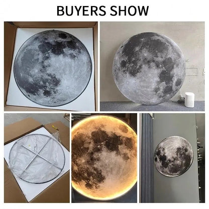 Moon Wall Lamp Modern LED Lights Remote Control Decoration For Bedroom Living Dining Room Wall Decor Modern Art Design Style