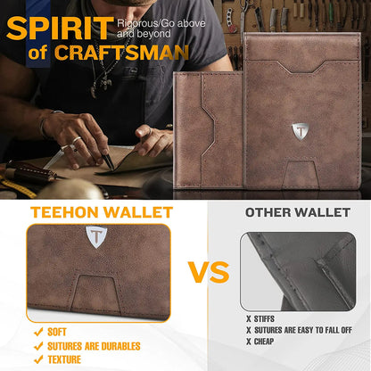 TEEHON Genuine Leather MIni Small Wallet