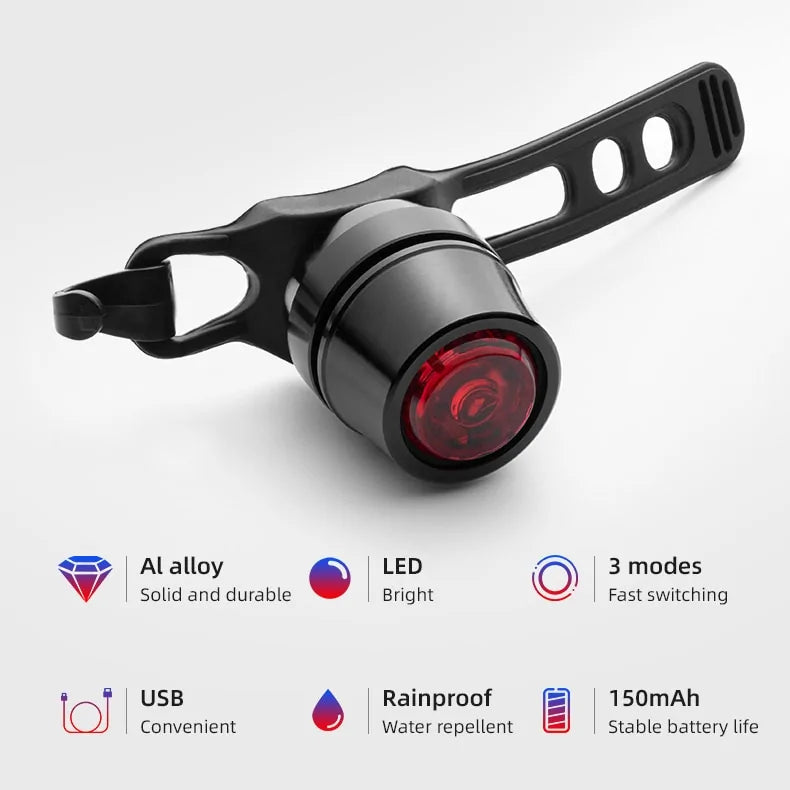 Bike Light Waterproof USB Rechargeable Helmet Tail light