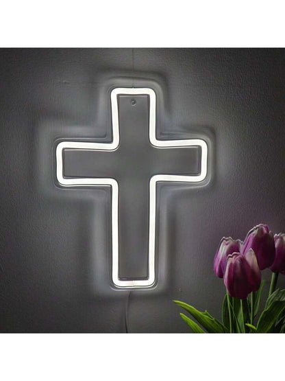 1PC White Cool Jesus Cross LED