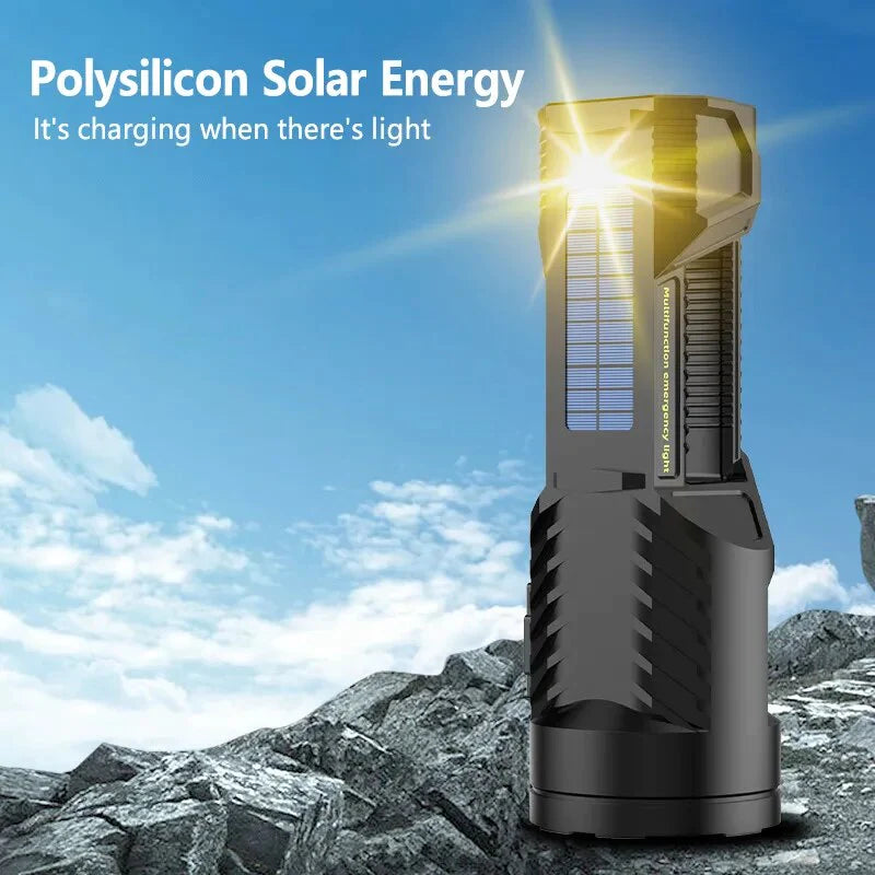 Solar High-Power Multifunctional Flashlight