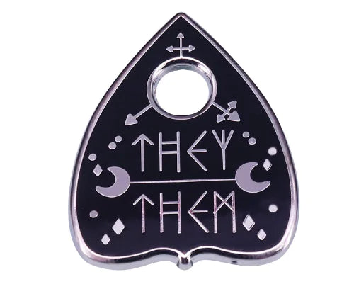 Ouija Enamel Brooch Pin