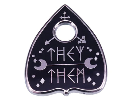Ouija Enamel Brooch Pin