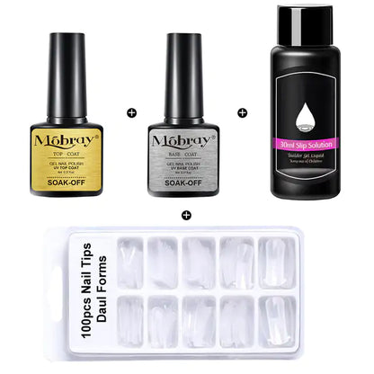 Mobray Gel Nail Kit: Base, Top Coat, & Slip Solution