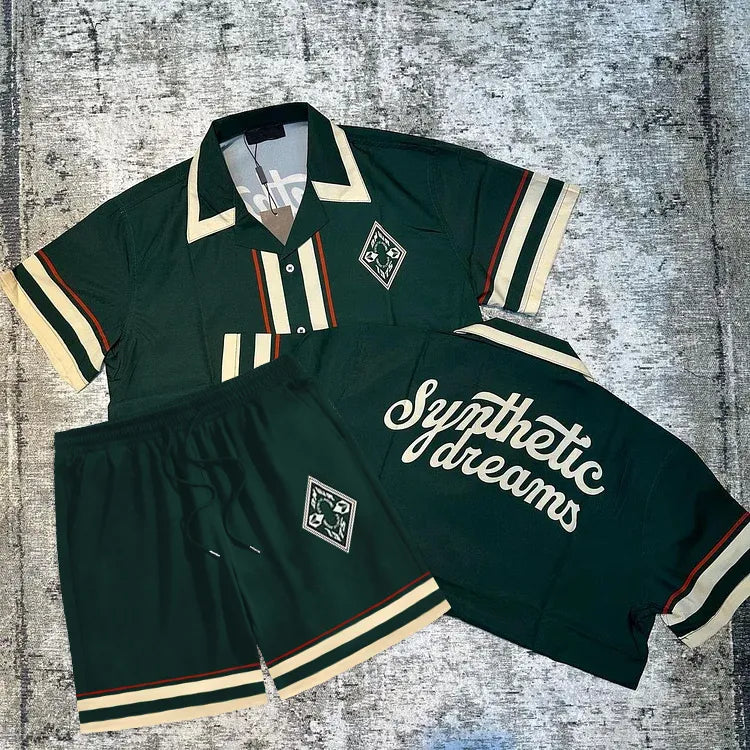 Zara Striped Letter Print Shirt and Shorts Set