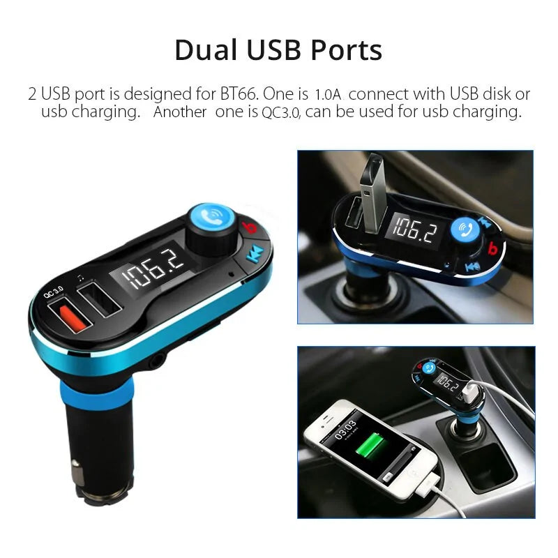 FM Modulator Bluetooth Transmitter Car Music Player