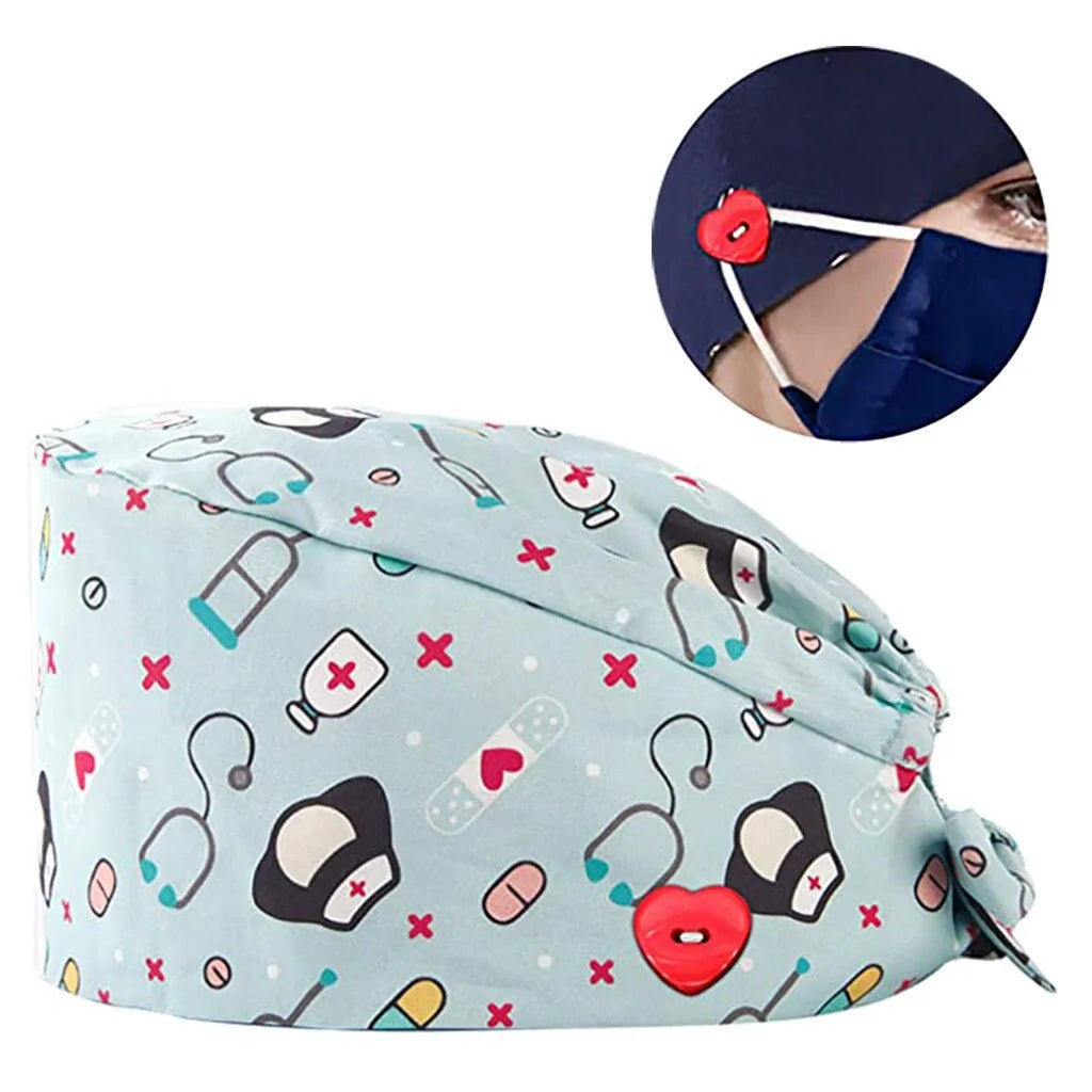 Cartoon Printed Nurse Hat