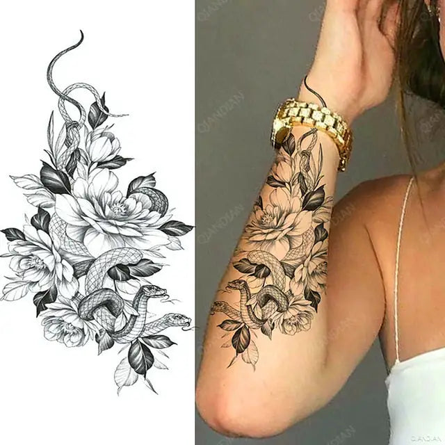 Old School Flowers Tattoos for Women