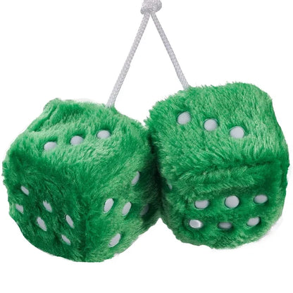 Fuzzy Plush Dice with Dots Retro Square Plush