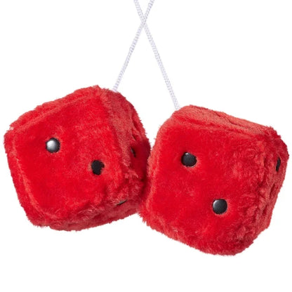 Fuzzy Plush Dice with Dots Retro Square Plush