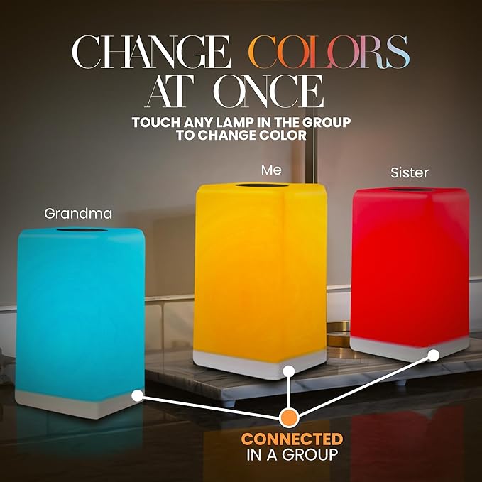 FriendLi Friendship Lamp® by Filimin - Subscription Required Wi-Fi LED Light for Long Distance Touch Lamp, Perfect Gift for Best Friend, Relationship, Family, Unique Gifts, Easy App Setup - Set of 2