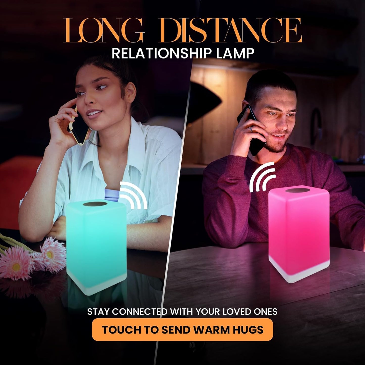 FriendLi Friendship Lamp® by Filimin - Subscription Required Wi-Fi LED Light for Long Distance Touch Lamp, Perfect Gift for Best Friend, Relationship, Family, Unique Gifts, Easy App Setup - Set of 2