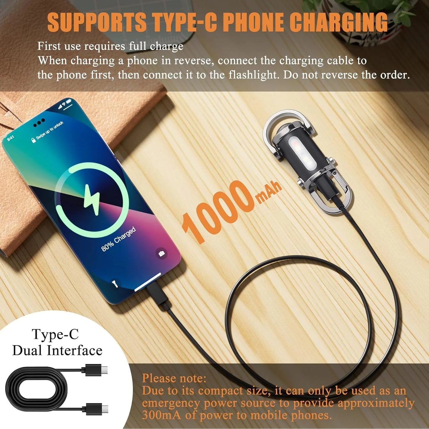 Rechargeable Mini Keychain Pocket Torch