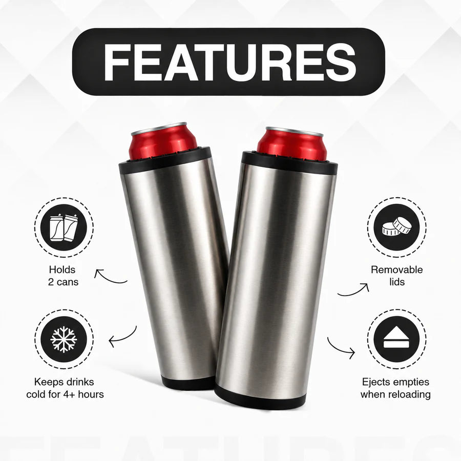 Stainless Steel Double Tactical Reload Can Cooler