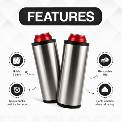 Stainless Steel Double Tactical Reload Can Cooler