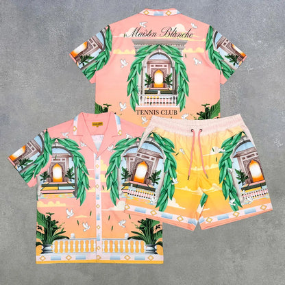 Civilized Mens Maison Blanche Tennis Club Shirt and Shorts Set