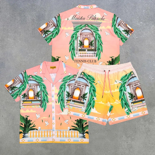 Civilized Mens Maison Blanche Tennis Club Shirt and Shorts Set