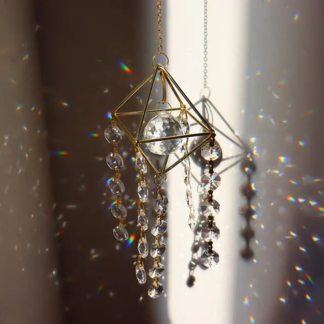 Crystal Wind Chime Hexagon Diamond Prism