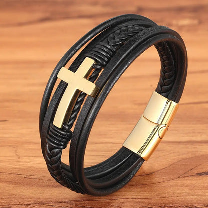 Men's Crucifix Magnetic Bracelets