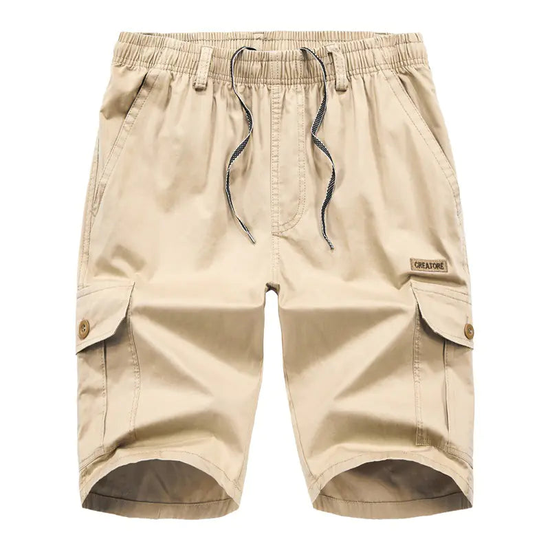 Plus Size Multi-pocket Elastic Casual Shorts