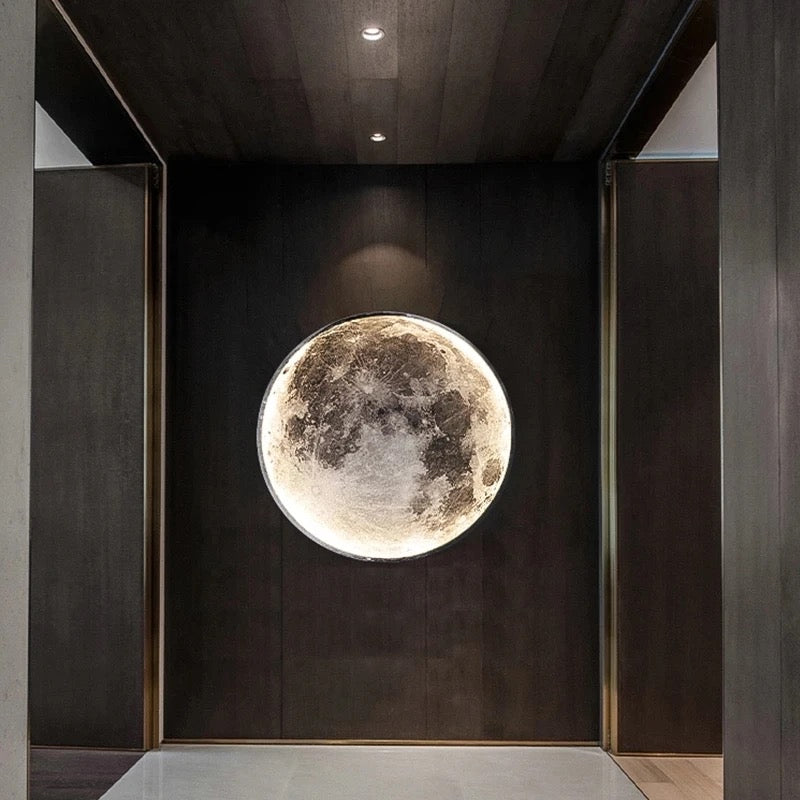 Moon Wall Lamp Modern LED Lights Remote Control Decoration For Bedroom Living Dining Room Wall Decor Modern Art Design Style