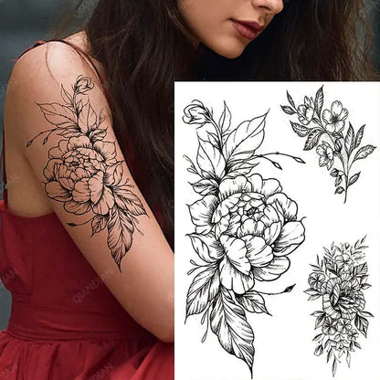 Old School Flowers Tattoos for Women