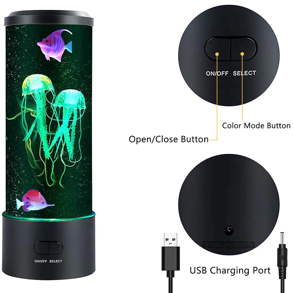 Jellyfish Lamp LED Night Light Remote Control I U240 Private Listing