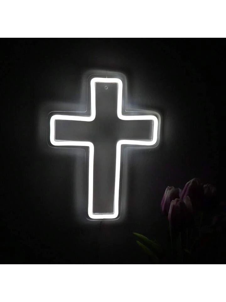 1PC White Cool Jesus Cross LED