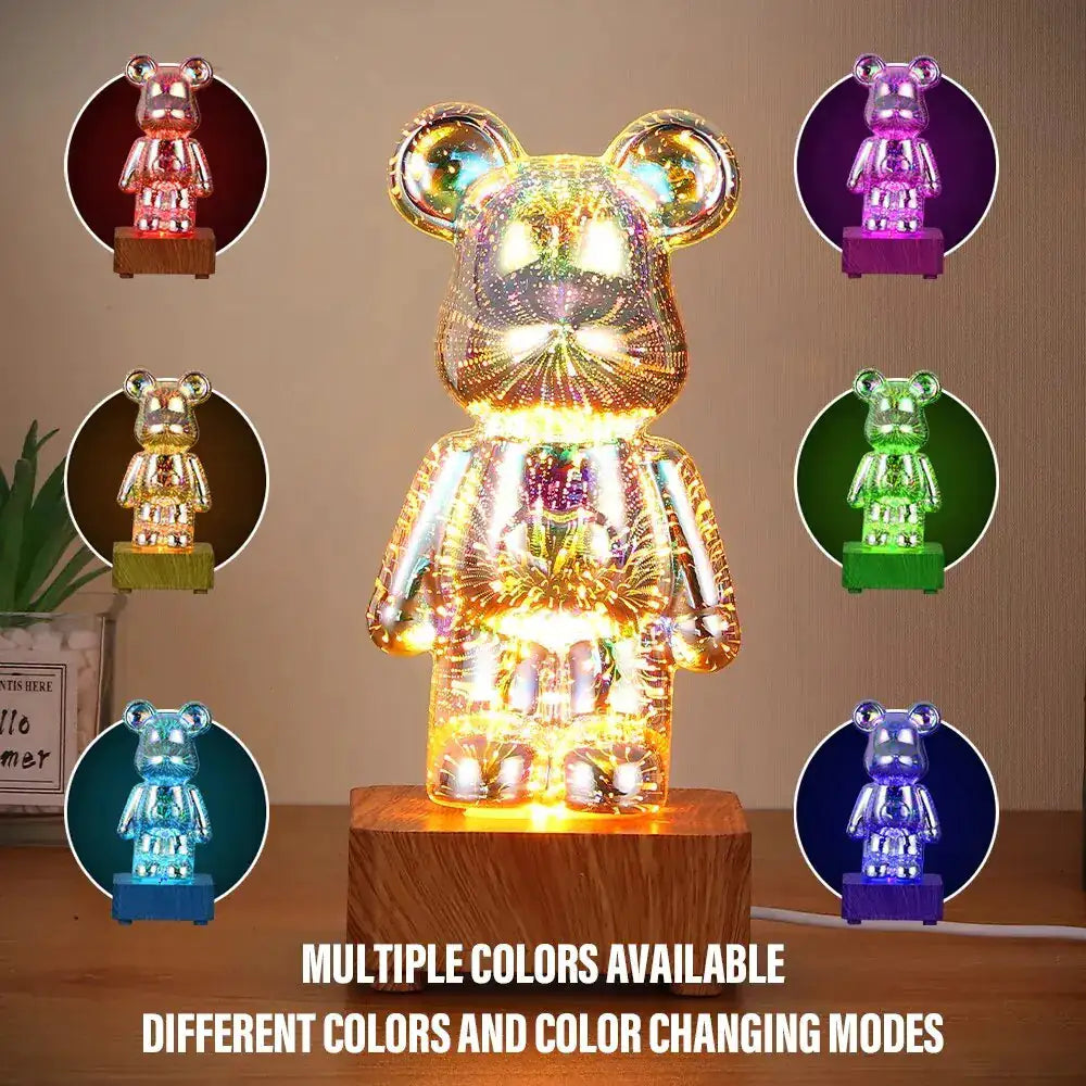 3D Bear Firework Night Light