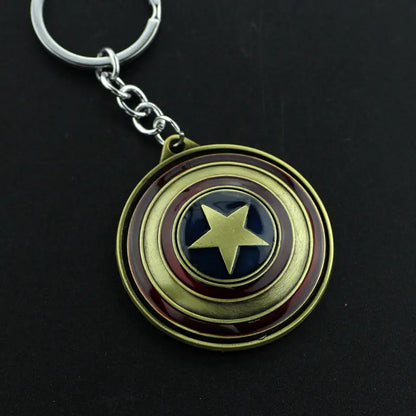 Marvel Hero Captain America Shield Keychain Car Key Holder