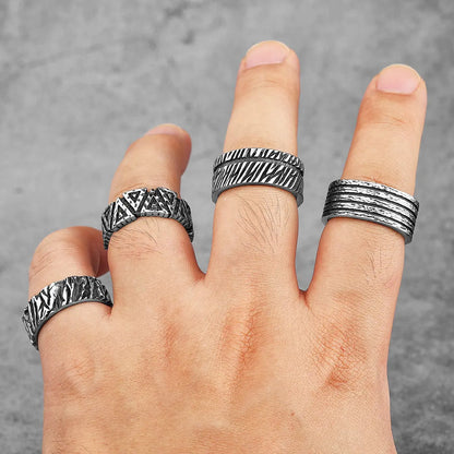 Simple Vintage Black Stainless Steel Men's/Women's Rings