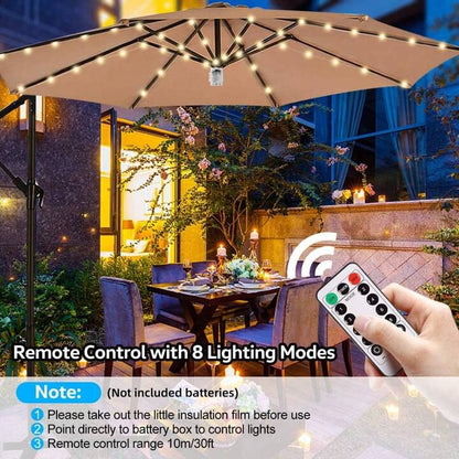 1PC Patio Umbrella Lights Cordless Outdoor Lighting