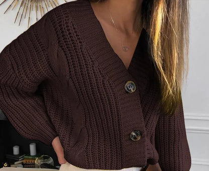 Vintage Knitted V Neck Cardigan