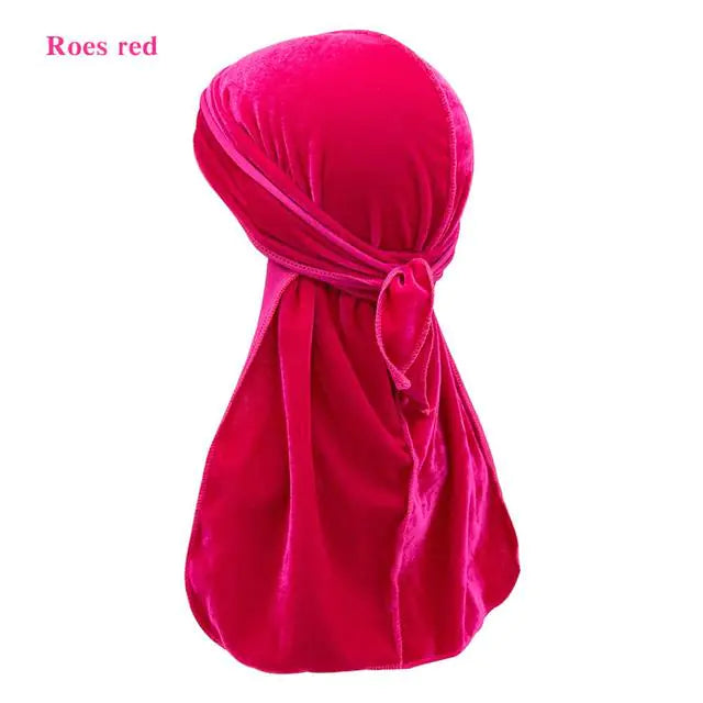 Solid Color Velvet Long Tail Durags