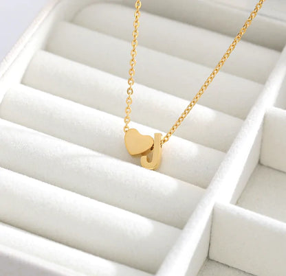 Letter Heart Initial Necklaces