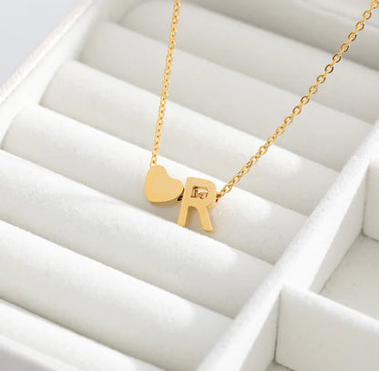 Letter Heart Initial Necklaces